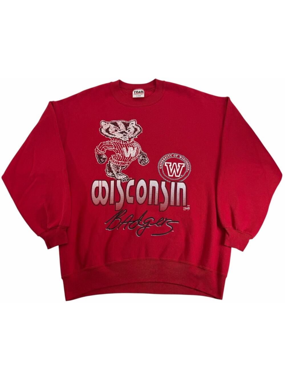 Vintage 90s Wisconsin Badgers Crewneck Men's XL Team Edition Apparel Sweatshirt